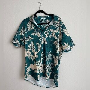 Tropical Teal Floral Shirt